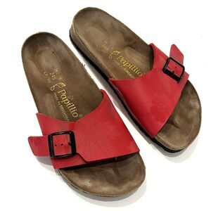 Papillio BIRKENSTOCK Madrid Red Floral Slip-on Sandals Slides 38 / 7